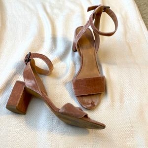 Madewell Pink Velvet Sandals